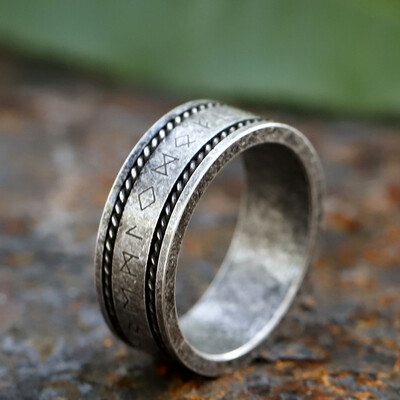 2024 Novi kreativni 316L vikinški lančani prsten s runama od nehrđajućeg čelika za muškarce Modni retro amulet modni nakit Poklon besplatna dostava