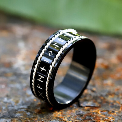 2024 Novi kreativni 316L vikinški lančani prsten s runama od nehrđajućeg čelika za muškarce Modni retro amulet modni nakit Poklon besplatna dostava