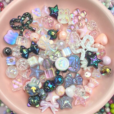 50 g/100 g Articole pentru acoperirea capului pentru copii pentru realizarea de benzi din piele, materiale acrilice, accesorii, margele libere, pungi de culori mixte multiple