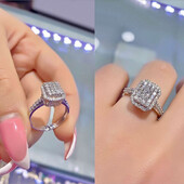Huitan Bling Bling snubný prsteň pre ženy jednoduchý štýlový štvorcový dizajn návrh zásnubný prsteň pre milenca darček moderné šperky