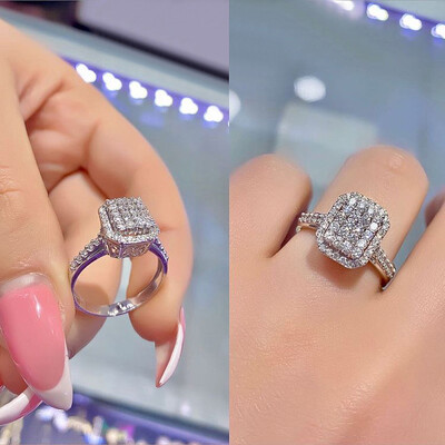 Huitan Bling Bling snubný prsteň pre ženy jednoduchý štýlový štvorcový dizajn návrh zásnubný prsteň pre milenca darček moderné šperky
