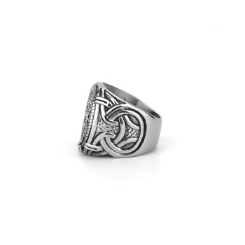 Неръждаема стомана Викинг пръстен с компас Мъже Nordic Rune Vintage Finger Accessories Один Амулет Vegvisir Пръстен Бижута Подарък