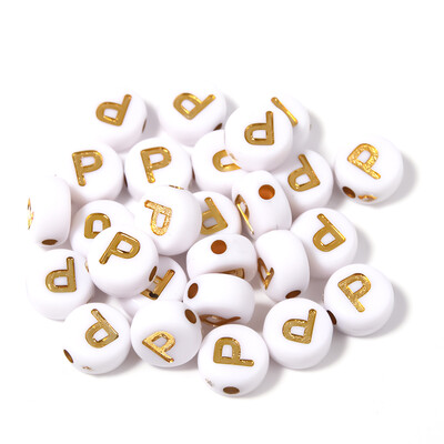 100 db/tétel 7 mm-es lapos, kerek akril gyöngyök ábécé aranybetűs távtartó Laza gyöngy barkácsoláshoz kézműves dísztárgyak keresési kiegészítők