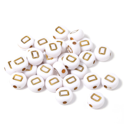 100 db/tétel 7 mm-es lapos, kerek akril gyöngyök ábécé aranybetűs távtartó Laza gyöngy barkácsoláshoz kézműves dísztárgyak keresési kiegészítők
