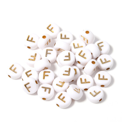100 db/tétel 7 mm-es lapos, kerek akril gyöngyök ábécé aranybetűs távtartó Laza gyöngy barkácsoláshoz kézműves dísztárgyak keresési kiegészítők