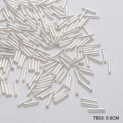 10G/táska Ezüsttel töltött csőgyöngyök üveg anyag Ezüst csőgyöngyök barkácsolás kézzel készített gyöngyös hímzés ékszer kiegészítők