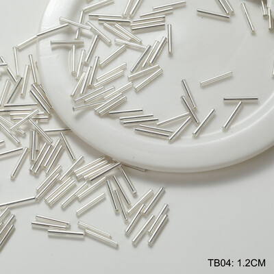 10G/táska Ezüsttel töltött csőgyöngyök üveg anyag Ezüst csőgyöngyök barkácsolás kézzel készített gyöngyös hímzés ékszer kiegészítők