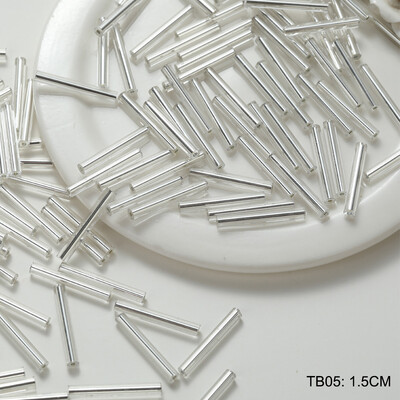 10G/táska Ezüsttel töltött csőgyöngyök üveg anyag Ezüst csőgyöngyök barkácsolás kézzel készített gyöngyös hímzés ékszer kiegészítők