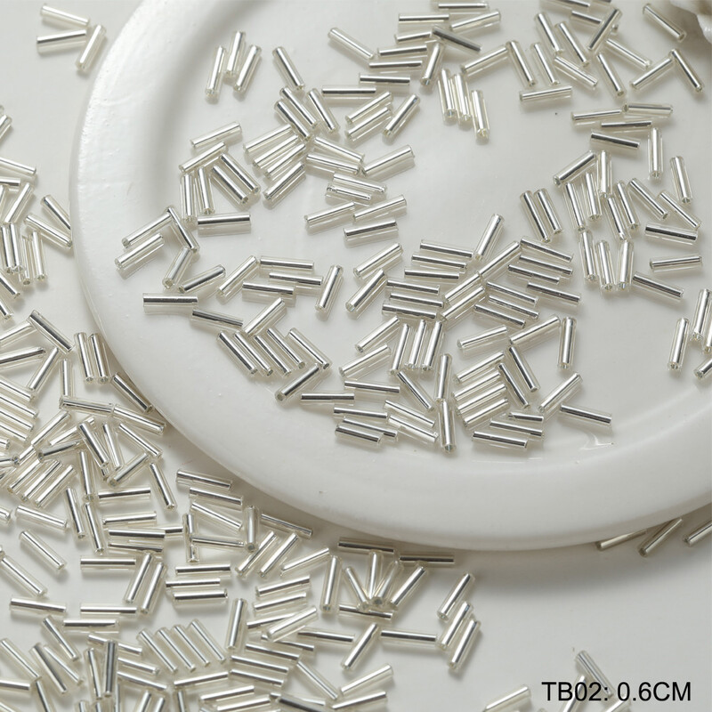 10G/táska Ezüsttel töltött csőgyöngyök üveg anyag Ezüst csőgyöngyök barkácsolás kézzel készített gyöngyös hímzés ékszer kiegészítők