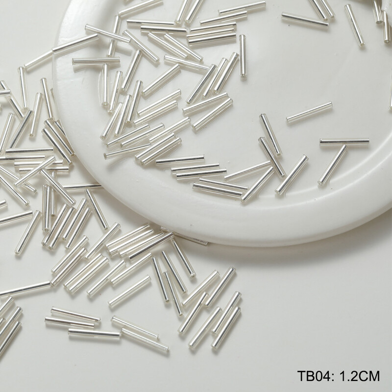 10G/táska Ezüsttel töltött csőgyöngyök üveg anyag Ezüst csőgyöngyök barkácsolás kézzel készített gyöngyös hímzés ékszer kiegészítők