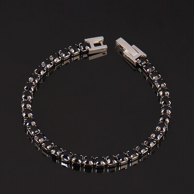 Narukvica s teniskim lancem od 316L nehrđajućeg čelika 4 mm za žene Muške hip hop narukvice Luksuzna narukvica s cirkonskim kristalima u boji Nakit