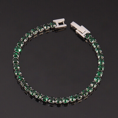 Narukvica s teniskim lancem od 316L nehrđajućeg čelika 4 mm za žene Muške hip hop narukvice Luksuzna narukvica s cirkonskim kristalima u boji Nakit