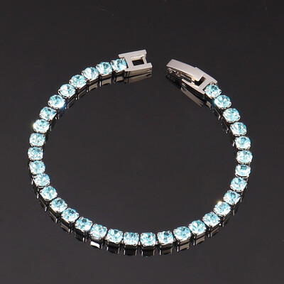 Narukvica s teniskim lancem od 316L nehrđajućeg čelika 4 mm za žene Muške hip hop narukvice Luksuzna narukvica s cirkonskim kristalima u boji Nakit