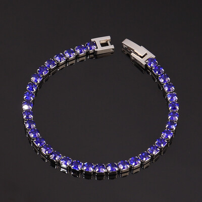 Narukvica s teniskim lancem od 316L nehrđajućeg čelika 4 mm za žene Muške hip hop narukvice Luksuzna narukvica s cirkonskim kristalima u boji Nakit