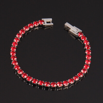 Narukvica s teniskim lancem od 316L nehrđajućeg čelika 4 mm za žene Muške hip hop narukvice Luksuzna narukvica s cirkonskim kristalima u boji Nakit