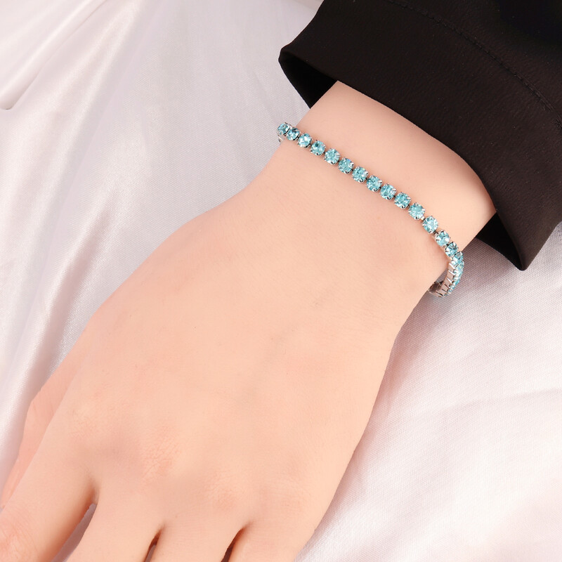 Narukvica s teniskim lancem od 316L nehrđajućeg čelika 4 mm za žene Muške hip hop narukvice Luksuzna narukvica s cirkonskim kristalima u boji Nakit