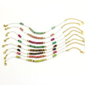 Nerūdijančio plieno papuošalai prancūziški nauji šviesūs prabangūs spalvų karoliukų apyrankės moteriškos paprastos ir universalaus dizaino jausmingos apyrankės moterims