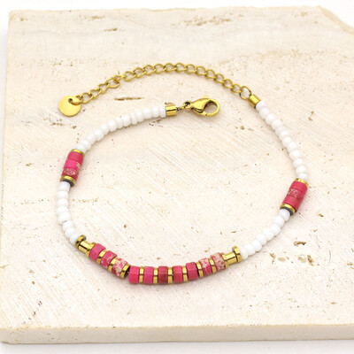 Nerūdijančio plieno papuošalai prancūziški nauji šviesūs prabangūs spalvų karoliukų apyrankės moteriškos paprastos ir universalaus dizaino jausmingos apyrankės moterims