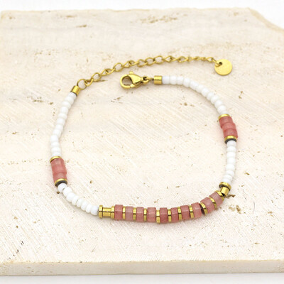 Nerūdijančio plieno papuošalai prancūziški nauji šviesūs prabangūs spalvų karoliukų apyrankės moteriškos paprastos ir universalaus dizaino jausmingos apyrankės moterims