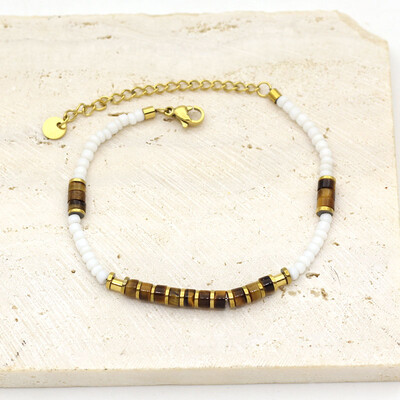 Nerūdijančio plieno papuošalai prancūziški nauji šviesūs prabangūs spalvų karoliukų apyrankės moteriškos paprastos ir universalaus dizaino jausmingos apyrankės moterims