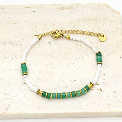 Nerūdijančio plieno papuošalai prancūziški nauji šviesūs prabangūs spalvų karoliukų apyrankės moteriškos paprastos ir universalaus dizaino jausmingos apyrankės moterims