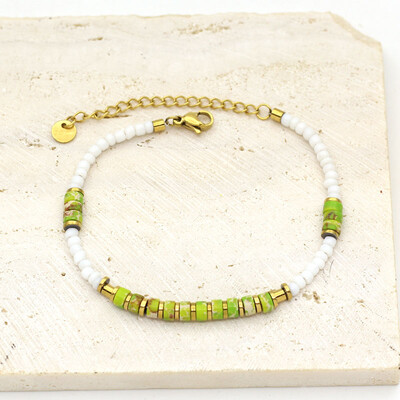 Nerūdijančio plieno papuošalai prancūziški nauji šviesūs prabangūs spalvų karoliukų apyrankės moteriškos paprastos ir universalaus dizaino jausmingos apyrankės moterims