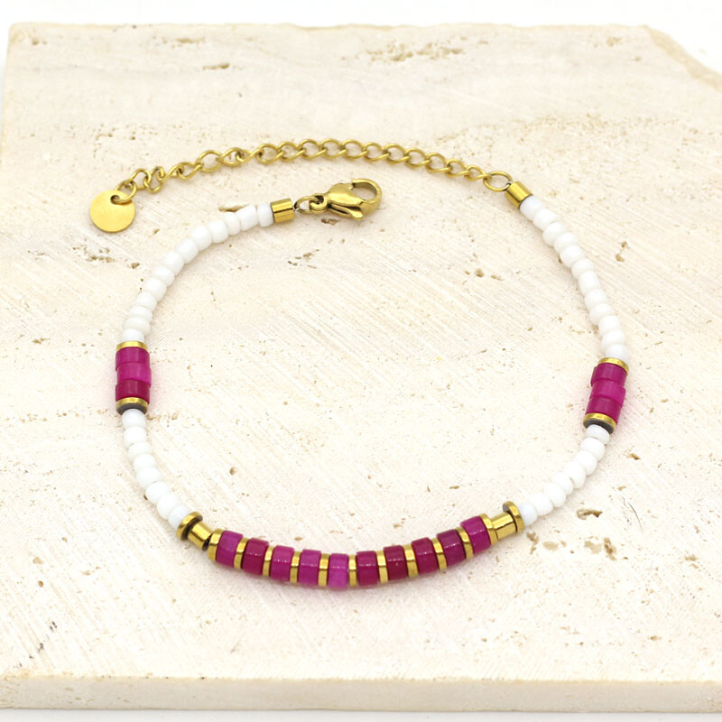 Nerūdijančio plieno papuošalai prancūziški nauji šviesūs prabangūs spalvų karoliukų apyrankės moteriškos paprastos ir universalaus dizaino jausmingos apyrankės moterims