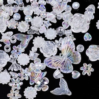 20g Random Mix Pillangó Szív Virág Akril Gyöngyök Barkácstelefonhoz Karkötő Kézzel Készített Ékszerkészítési Kiegészítők R0837