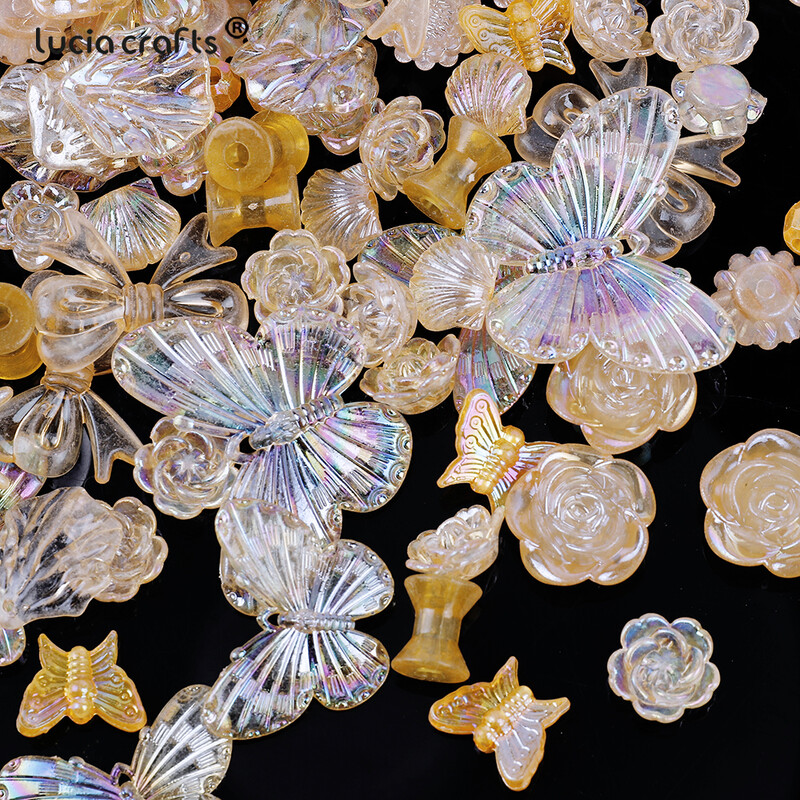 20g Random Mix Pillangó Szív Virág Akril Gyöngyök Barkácstelefonhoz Karkötő Kézzel Készített Ékszerkészítési Kiegészítők R0837