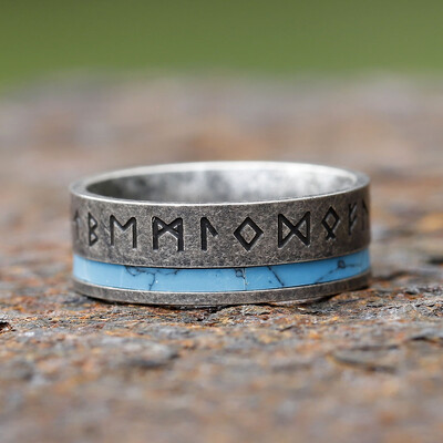Нов 316L неръждаема стомана Odin Norse Viking Amulet Rune Viking Ring For Man Fashion Red Furnier Jewelry Party Gift