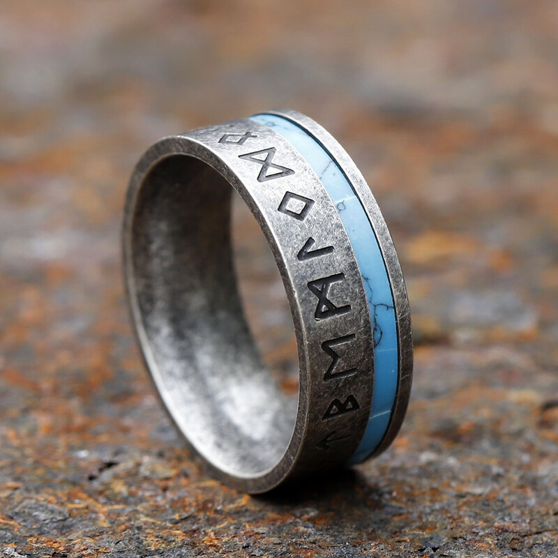 Nový 316L nehrdzavejúca oceľ Odin, severský vikingský amulet, runový vikingský prsteň pre mužov, módne šperky s červenou dyhou, darček, párty