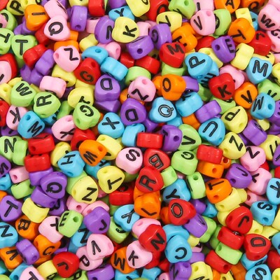 7x7mmAbout100Pcs Akrylové korálky s písmenami, broskyňové srdce, voľné korálky, ručne vyrobené, DIY výroba šperkov, náramkov, oblečenia, doplnkov, materiálu