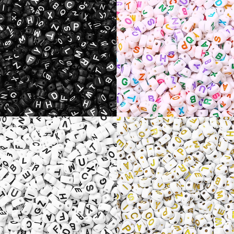 7x7mmAbout100Pcs Akrylové korálky s písmenami, broskyňové srdce, voľné korálky, ručne vyrobené, DIY výroba šperkov, náramkov, oblečenia, doplnkov, materiálu