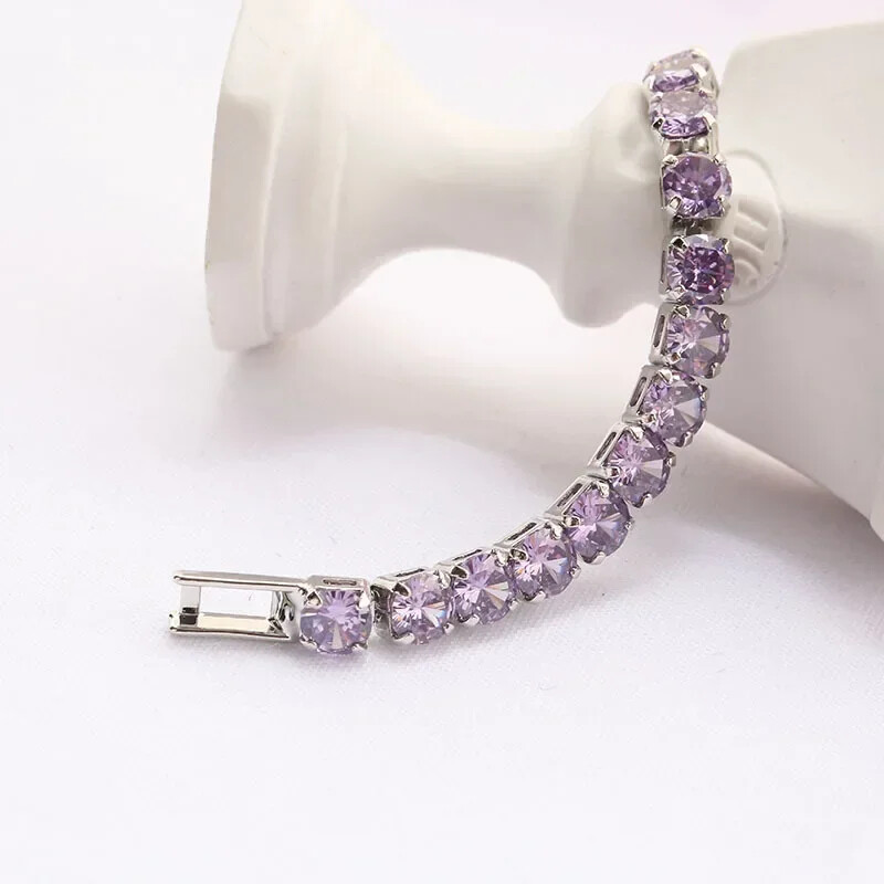 Luxusné hiphopové tenisové náramky Iced Out 4 mm s kubickým zirkónom a krištáľom pre ženy a mužov, zlaté a strieborné náramky a retiazkové šperky