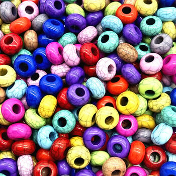 20 τμχ 14mm Mix Color Big Hole Acrylic Beads Spacer Loose Beads for Jewelry Making DIY Handmade Clothing Accessories (τρύπα:5mm)