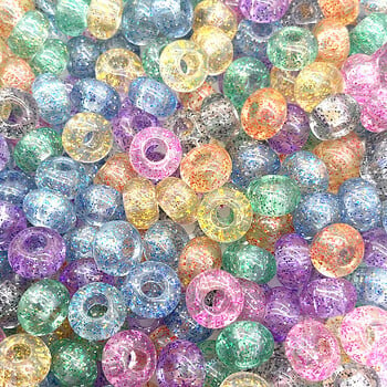 20 τμχ 14mm Mix Color Big Hole Acrylic Beads Spacer Loose Beads for Jewelry Making DIY Handmade Clothing Accessories (τρύπα:5mm)