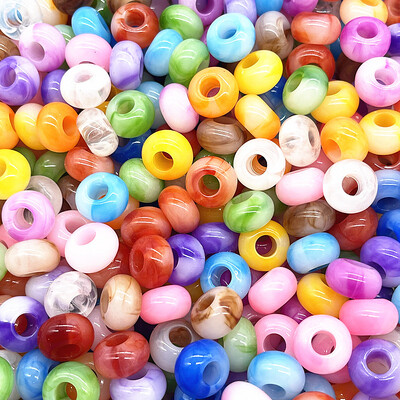 20 τμχ 14mm Mix Color Big Hole Acrylic Beads Spacer Loose Beads for Jewelry Making DIY Handmade Clothing Accessories (τρύπα:5mm)