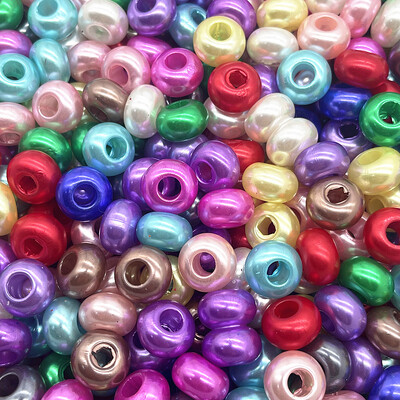 20 τμχ 14mm Mix Color Big Hole Acrylic Beads Spacer Loose Beads for Jewelry Making DIY Handmade Clothing Accessories (τρύπα:5mm)