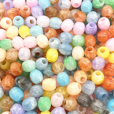 20 τμχ 14mm Mix Color Big Hole Acrylic Beads Spacer Loose Beads for Jewelry Making DIY Handmade Clothing Accessories (τρύπα:5mm)