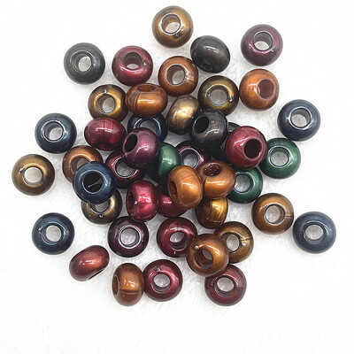 20 τμχ 14mm Mix Color Big Hole Acrylic Beads Spacer Loose Beads for Jewelry Making DIY Handmade Clothing Accessories (τρύπα:5mm)
