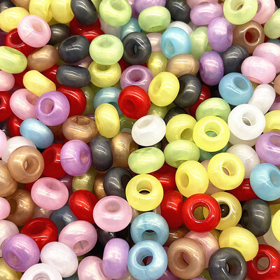 20 τμχ 14mm Mix Color Big Hole Acrylic Beads Spacer Loose Beads for Jewelry Making DIY Handmade Clothing Accessories (τρύπα:5mm)