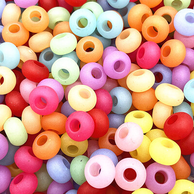 20 τμχ 14mm Mix Color Big Hole Acrylic Beads Spacer Loose Beads for Jewelry Making DIY Handmade Clothing Accessories (τρύπα:5mm)