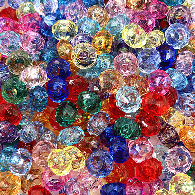 20 τμχ 14mm Mix Color Big Hole Acrylic Beads Spacer Loose Beads for Jewelry Making DIY Handmade Clothing Accessories (τρύπα:5mm)