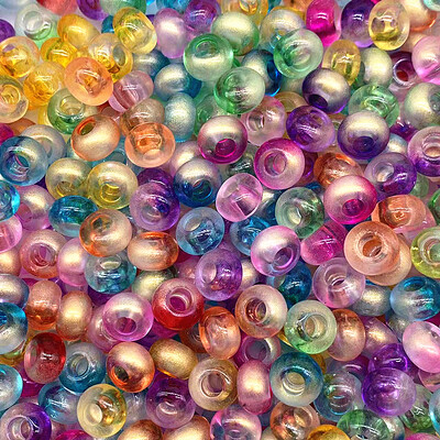 20 τμχ 14mm Mix Color Big Hole Acrylic Beads Spacer Loose Beads for Jewelry Making DIY Handmade Clothing Accessories (τρύπα:5mm)