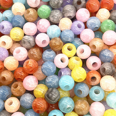 20 τμχ 14mm Mix Color Big Hole Acrylic Beads Spacer Loose Beads for Jewelry Making DIY Handmade Clothing Accessories (τρύπα:5mm)