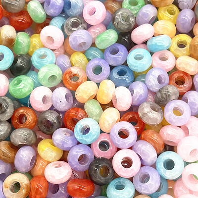 20 τμχ 14mm Mix Color Big Hole Acrylic Beads Spacer Loose Beads for Jewelry Making DIY Handmade Clothing Accessories (τρύπα:5mm)