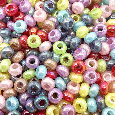 20 τμχ 14mm Mix Color Big Hole Acrylic Beads Spacer Loose Beads for Jewelry Making DIY Handmade Clothing Accessories (τρύπα:5mm)