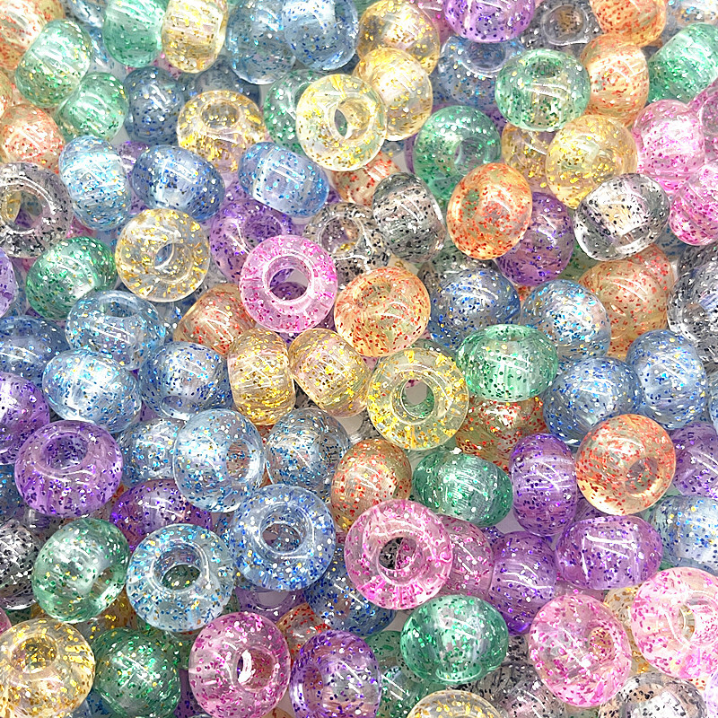 20 τμχ 14mm Mix Color Big Hole Acrylic Beads Spacer Loose Beads for Jewelry Making DIY Handmade Clothing Accessories (τρύπα:5mm)