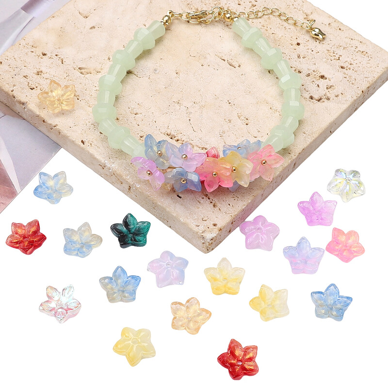 10kom staklenih perli, šiljastih cvjetnih perli, ručni DIY za izradu narukvica za par, ogrlica, naušnica, dodataka, materijala