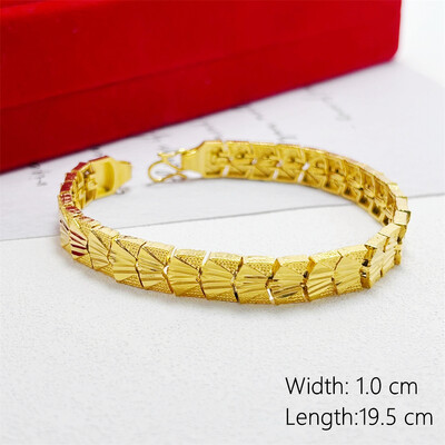 Sieviešu rokas rokassprādzes Zelta Krāsa Itāļu Wide Link Ķēde Rokas aproce Pulsera Vintage Juvelierizstrādājumi Aksesuāri ballīšu dāvanas